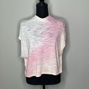Chaser Slub Jersey Mock Neck Sleeveless Dolman Tee in Pink Ombre Size Small NWT